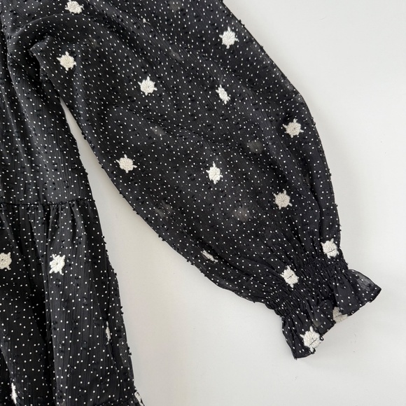 Zara Girl's Swiss Dot Embroidered Flowers Dress size 10 - Picture 7 of 11